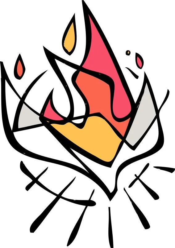 An abstract image of a flaming dove